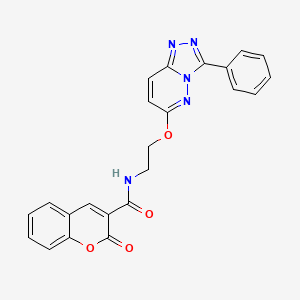 molecular formula C23H17N5O4 B3311667 2-oxo-N-(2-((3-phenyl-[1,2,4]triazolo[4,3-b]pyridazin-6-yl)oxy)ethyl)-2H-chromene-3-carboxamide CAS No. 946272-74-8