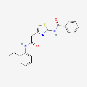 molecular formula C20H19N3O2S B3311674 N-(4-(2-((2-ethylphenyl)amino)-2-oxoethyl)thiazol-2-yl)benzamide CAS No. 946273-35-4