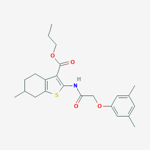 molecular formula C23H29NO4S B331171 Propyl 2-{[(3,5-dimethylphenoxy)acetyl]amino}-6-methyl-4,5,6,7-tetrahydro-1-benzothiophene-3-carboxylate 