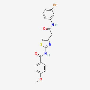 molecular formula C19H16BrN3O3S B3311712 N-(4-(2-((3-bromophenyl)amino)-2-oxoethyl)thiazol-2-yl)-4-methoxybenzamide CAS No. 946274-09-5