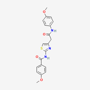molecular formula C20H19N3O4S B3311713 4-methoxy-N-(4-(2-((4-methoxyphenyl)amino)-2-oxoethyl)thiazol-2-yl)benzamide CAS No. 946274-12-0