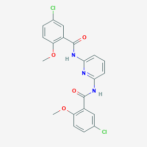 molecular formula C21H17Cl2N3O4 B331174 5-chloro-N-{6-[(5-chloro-2-methoxybenzoyl)amino]-2-pyridinyl}-2-methoxybenzamide 