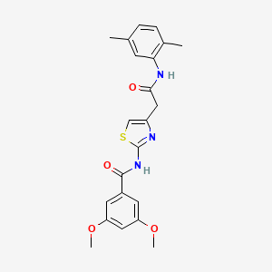 molecular formula C22H23N3O4S B3311755 N-(4-(2-((2,5-dimethylphenyl)amino)-2-oxoethyl)thiazol-2-yl)-3,5-dimethoxybenzamide CAS No. 946274-52-8