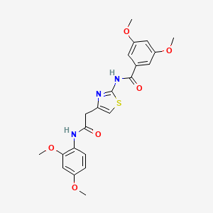 molecular formula C22H23N3O6S B3311760 N-(4-(2-((2,4-dimethoxyphenyl)amino)-2-oxoethyl)thiazol-2-yl)-3,5-dimethoxybenzamide CAS No. 946274-56-2