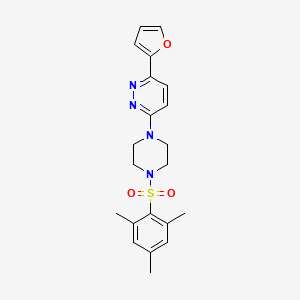 molecular formula C21H24N4O3S B3311765 3-(Furan-2-yl)-6-(4-(mesitylsulfonyl)piperazin-1-yl)pyridazine CAS No. 946274-62-0
