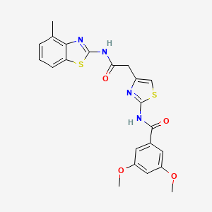 molecular formula C22H20N4O4S2 B3311768 3,5-dimethoxy-N-(4-(2-((4-methylbenzo[d]thiazol-2-yl)amino)-2-oxoethyl)thiazol-2-yl)benzamide CAS No. 946274-64-2