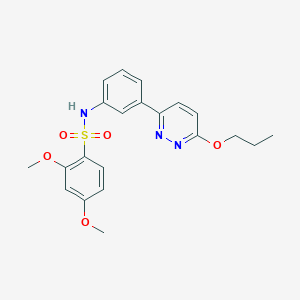 molecular formula C21H23N3O5S B3311785 2,4-dimethoxy-N-[3-(6-propoxypyridazin-3-yl)phenyl]benzenesulfonamide CAS No. 946274-77-7
