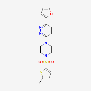 molecular formula C17H18N4O3S2 B3311792 3-(Furan-2-yl)-6-(4-((5-methylthiophen-2-yl)sulfonyl)piperazin-1-yl)pyridazine CAS No. 946274-78-8