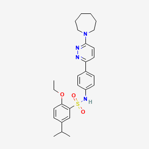 molecular formula C27H34N4O3S B3311812 N-[4-(6-azepan-1-ylpyridazin-3-yl)phenyl]-2-ethoxy-5-isopropylbenzenesulfonamide CAS No. 946275-09-8