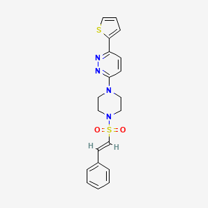 molecular formula C20H20N4O2S2 B3311818 (E)-3-(4-(styrylsulfonyl)piperazin-1-yl)-6-(thiophen-2-yl)pyridazine CAS No. 946275-14-5