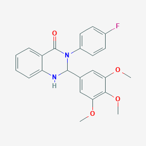 molecular formula C23H21FN2O4 B331185 3-(4-fluorophenyl)-2-(3,4,5-trimethoxyphenyl)-2,3-dihydroquinazolin-4(1H)-one 