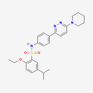molecular formula C26H32N4O3S B3311852 2-ethoxy-5-isopropyl-N-[4-(6-piperidin-1-ylpyridazin-3-yl)phenyl]benzenesulfonamide CAS No. 946275-34-9