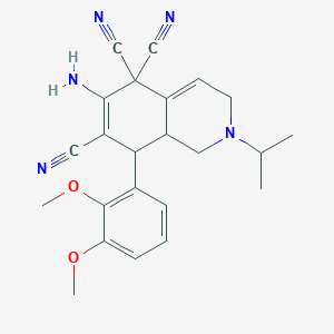 molecular formula C23H25N5O2 B331186 6-amino-8-(2,3-dimethoxyphenyl)-2-isopropyl-2,3,8,8a-tetrahydro-5,5,7(1H)-isoquinolinetricarbonitrile 