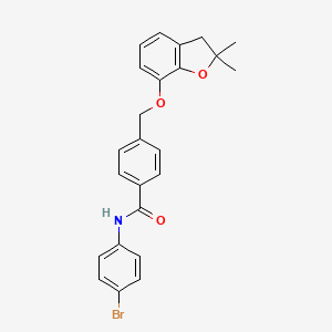 molecular formula C24H22BrNO3 B3311860 N-(4-bromophenyl)-4-{[(2,2-dimethyl-2,3-dihydro-1-benzofuran-7-yl)oxy]methyl}benzamide CAS No. 946275-53-2