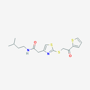 molecular formula C16H20N2O2S3 B3311873 N-isopentyl-2-(2-((2-oxo-2-(thiophen-2-yl)ethyl)thio)thiazol-4-yl)acetamide CAS No. 946277-22-1