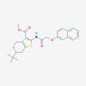 molecular formula C26H29NO4S B331190 Methyl 6-tert-butyl-2-{[(2-naphthyloxy)acetyl]amino}-4,5,6,7-tetrahydro-1-benzothiophene-3-carboxylate 