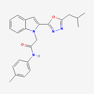 molecular formula C23H24N4O2 B3311920 2-(2-(5-isobutyl-1,3,4-oxadiazol-2-yl)-1H-indol-1-yl)-N-(p-tolyl)acetamide CAS No. 946279-98-7