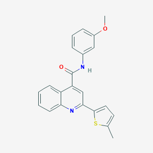 molecular formula C22H18N2O2S B331193 N-(3-methoxyphenyl)-2-(5-methylthiophen-2-yl)quinoline-4-carboxamide 