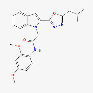 molecular formula C24H26N4O4 B3311933 N-(2,4-dimethoxyphenyl)-2-(2-(5-isobutyl-1,3,4-oxadiazol-2-yl)-1H-indol-1-yl)acetamide CAS No. 946280-18-8