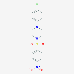 molecular formula C16H16ClN3O4S B331197 1-(4-Chlorophenyl)-4-({4-nitrophenyl}sulfonyl)piperazine 