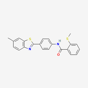 molecular formula C22H18N2OS2 B3311985 N-(4-(6-methylbenzo[d]thiazol-2-yl)phenyl)-2-(methylthio)benzamide CAS No. 946286-84-6
