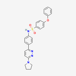 molecular formula C26H24N4O3S B3312006 4-phenoxy-N-[4-(6-pyrrolidin-1-ylpyridazin-3-yl)phenyl]benzenesulfonamide CAS No. 946287-24-7