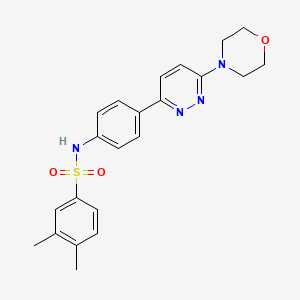 molecular formula C22H24N4O3S B3312007 3,4-dimethyl-N-(4-(6-morpholinopyridazin-3-yl)phenyl)benzenesulfonamide CAS No. 946287-32-7