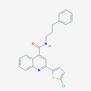 molecular formula C23H19ClN2OS B331201 2-(5-chlorothiophen-2-yl)-N-(3-phenylpropyl)quinoline-4-carboxamide 