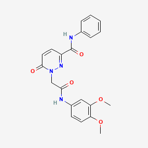 molecular formula C21H20N4O5 B3312012 1-(2-((3,4-dimethoxyphenyl)amino)-2-oxoethyl)-6-oxo-N-phenyl-1,6-dihydropyridazine-3-carboxamide CAS No. 946287-38-3