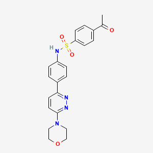molecular formula C22H22N4O4S B3312016 4-acetyl-N-(4-(6-morpholinopyridazin-3-yl)phenyl)benzenesulfonamide CAS No. 946287-52-1