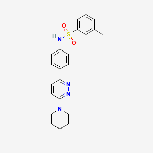 molecular formula C23H26N4O2S B3312026 3-methyl-N-(4-(6-(4-methylpiperidin-1-yl)pyridazin-3-yl)phenyl)benzenesulfonamide CAS No. 946287-64-5