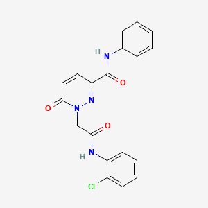 molecular formula C19H15ClN4O3 B3312031 1-(2-((2-chlorophenyl)amino)-2-oxoethyl)-6-oxo-N-phenyl-1,6-dihydropyridazine-3-carboxamide CAS No. 946287-69-0