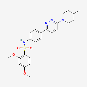 molecular formula C24H28N4O4S B3312047 2,4-dimethoxy-N-(4-(6-(4-methylpiperidin-1-yl)pyridazin-3-yl)phenyl)benzenesulfonamide CAS No. 946287-86-1