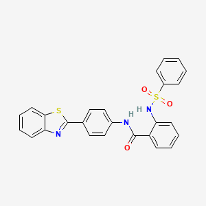 molecular formula C26H19N3O3S2 B3312065 N-(4-(benzo[d]thiazol-2-yl)phenyl)-2-(phenylsulfonamido)benzamide CAS No. 946289-59-4