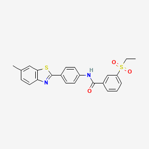 molecular formula C23H20N2O3S2 B3312081 3-(ethylsulfonyl)-N-(4-(6-methylbenzo[d]thiazol-2-yl)phenyl)benzamide CAS No. 946289-71-0
