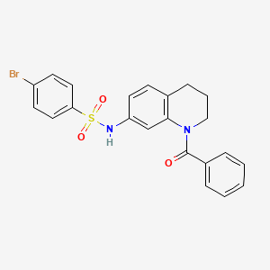 molecular formula C22H19BrN2O3S B3312087 N-(1-benzoyl-1,2,3,4-tetrahydroquinolin-7-yl)-4-bromobenzenesulfonamide CAS No. 946290-02-4