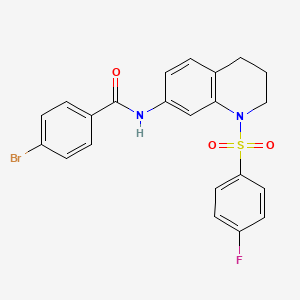 molecular formula C22H18BrFN2O3S B3312095 4-bromo-N-(1-((4-fluorophenyl)sulfonyl)-1,2,3,4-tetrahydroquinolin-7-yl)benzamide CAS No. 946291-23-2