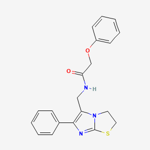 molecular formula C20H19N3O2S B3312121 2-phenoxy-N-((6-phenyl-2,3-dihydroimidazo[2,1-b]thiazol-5-yl)methyl)acetamide CAS No. 946294-23-1