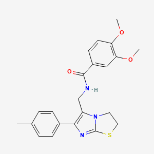 3,4-dimethoxy-N-((6-(p-tolyl)-2,3-dihydroimidazo[2,1-b]thiazol-5-yl)methyl)benzamide