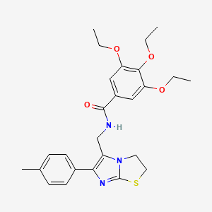 3,4,5-triethoxy-N-{[6-(4-methylphenyl)-2H,3H-imidazo[2,1-b][1,3]thiazol-5-yl]methyl}benzamide