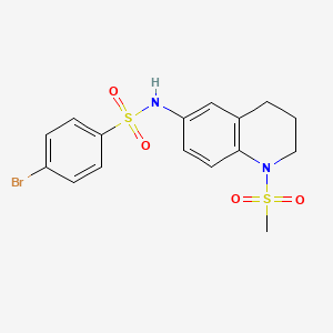 molecular formula C16H17BrN2O4S2 B3312142 4-bromo-N-(1-(methylsulfonyl)-1,2,3,4-tetrahydroquinolin-6-yl)benzenesulfonamide CAS No. 946296-09-9
