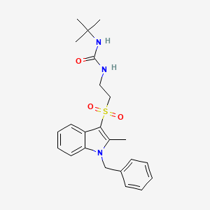 molecular formula C23H29N3O3S B3312167 1-(2-((1-benzyl-2-methyl-1H-indol-3-yl)sulfonyl)ethyl)-3-(tert-butyl)urea CAS No. 946299-42-9