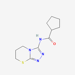molecular formula C11H16N4OS B3312183 N-(6,7-dihydro-5H-[1,2,4]triazolo[3,4-b][1,3]thiazin-3-yl)cyclopentanecarboxamide CAS No. 946299-91-8