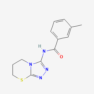 molecular formula C13H14N4OS B3312186 N-(6,7-dihydro-5H-[1,2,4]triazolo[3,4-b][1,3]thiazin-3-yl)-3-methylbenzamide CAS No. 946300-03-4