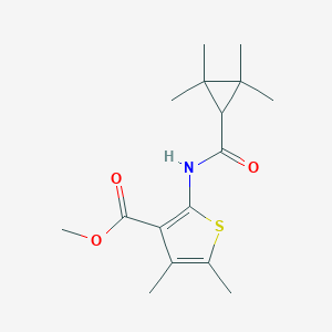 molecular formula C16H23NO3S B331219 Methyl 4,5-dimethyl-2-{[(2,2,3,3-tetramethylcyclopropyl)carbonyl]amino}-3-thiophenecarboxylate 