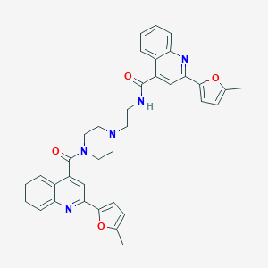 molecular formula C36H33N5O4 B331220 2-(5-methyl-2-furyl)-N-[2-(4-{[2-(5-methyl-2-furyl)-4-quinolinyl]carbonyl}-1-piperazinyl)ethyl]-4-quinolinecarboxamide 