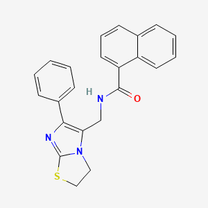 molecular formula C23H19N3OS B3312200 N-((6-phenyl-2,3-dihydroimidazo[2,1-b]thiazol-5-yl)methyl)-1-naphthamide CAS No. 946300-84-1