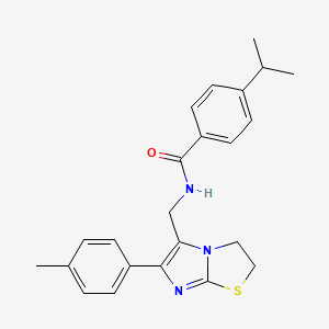 4-isopropyl-N-((6-(p-tolyl)-2,3-dihydroimidazo[2,1-b]thiazol-5-yl)methyl)benzamide