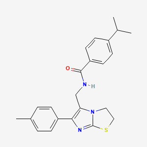 N-{[6-(4-methylphenyl)-2H,3H-imidazo[2,1-b][1,3]thiazol-5-yl]methyl}-4-(propan-2-yl)benzamide