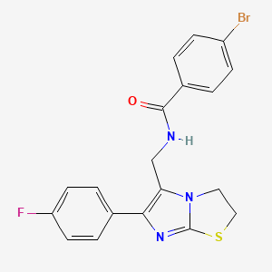 molecular formula C19H15BrFN3OS B3312210 4-bromo-N-((6-(4-fluorophenyl)-2,3-dihydroimidazo[2,1-b]thiazol-5-yl)methyl)benzamide CAS No. 946301-49-1